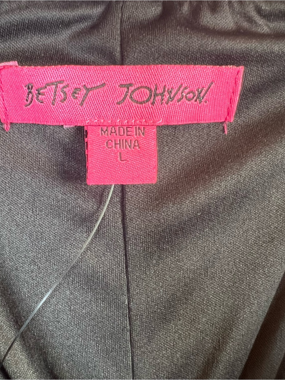 Betsey Johnson SzL Tropical Floral Halter Maxi Dress Black w/Green & Pink Print - Picture 5 of 7